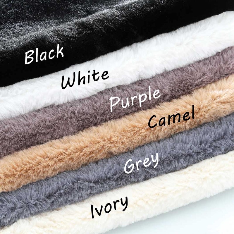 Jovono Women's Bride Wedding Faux Fur Shawl Wrap and Scarf for Women (Ivory) - Image 4